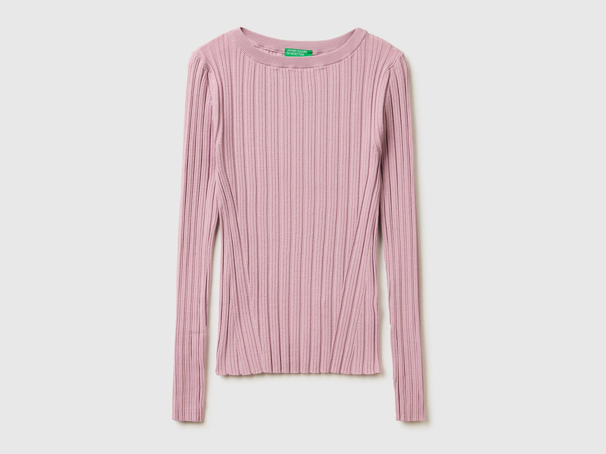 Maglia aderente a costine