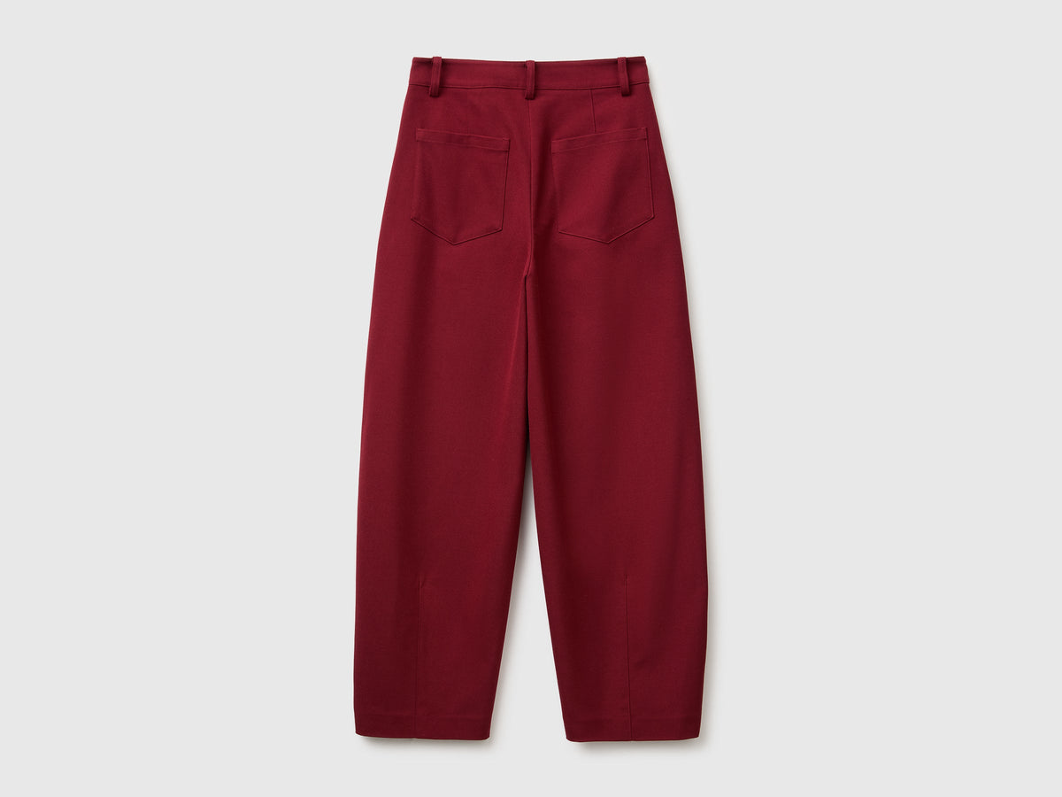 Pantaloni barrel fit in twill stretch