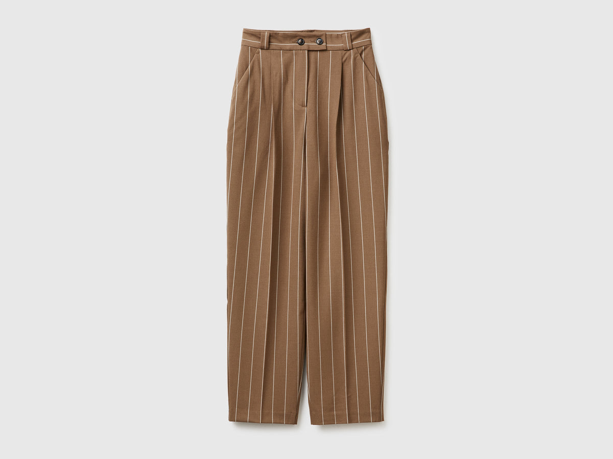 Pantaloni gessati carrot fit