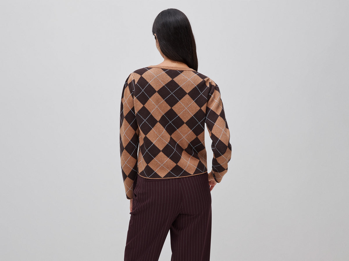 Maglia girocollo a rombi