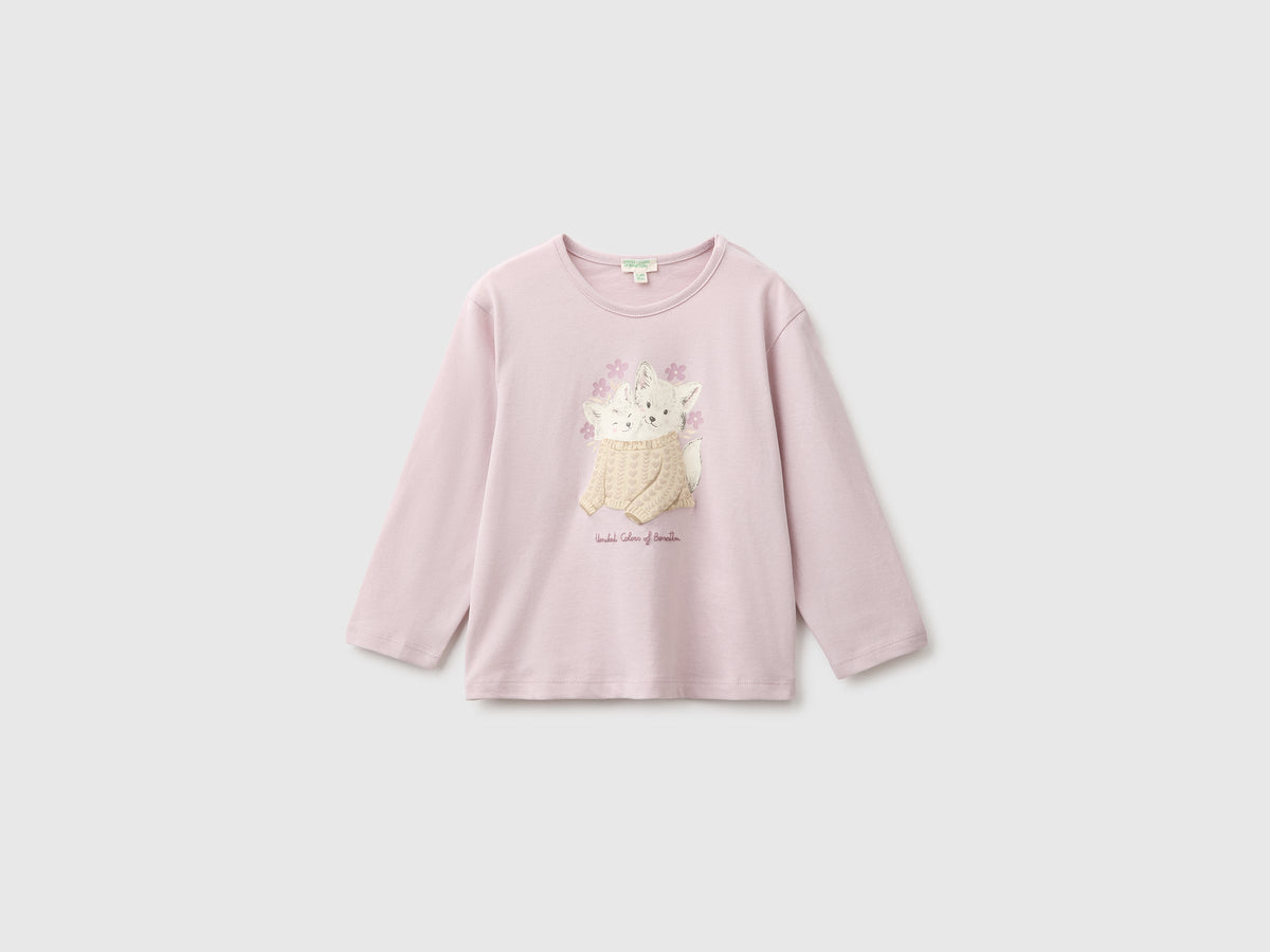 T-shirt con stampa in cotone bio