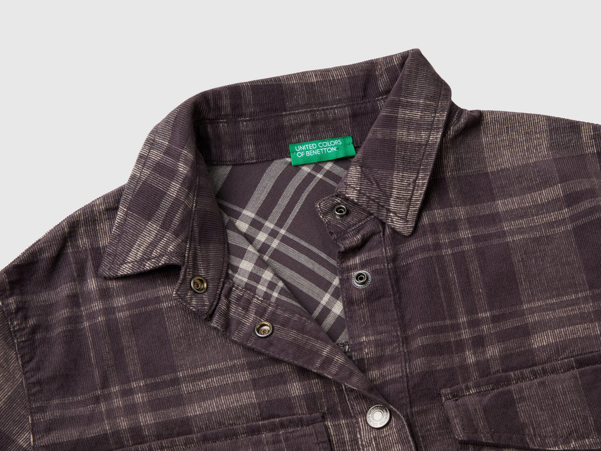 Camicia tartan in velluto