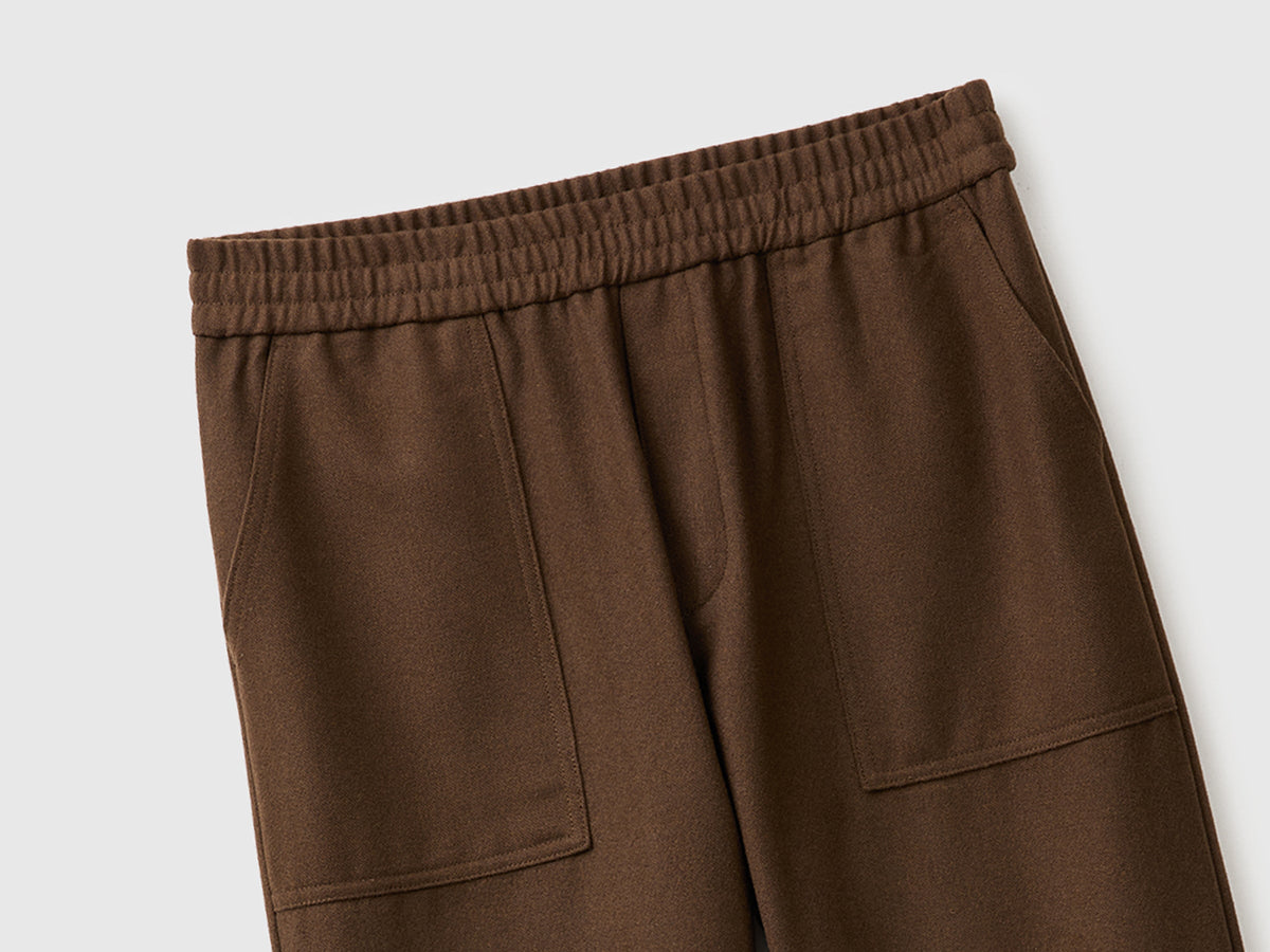 Joggers cropped in misto lana