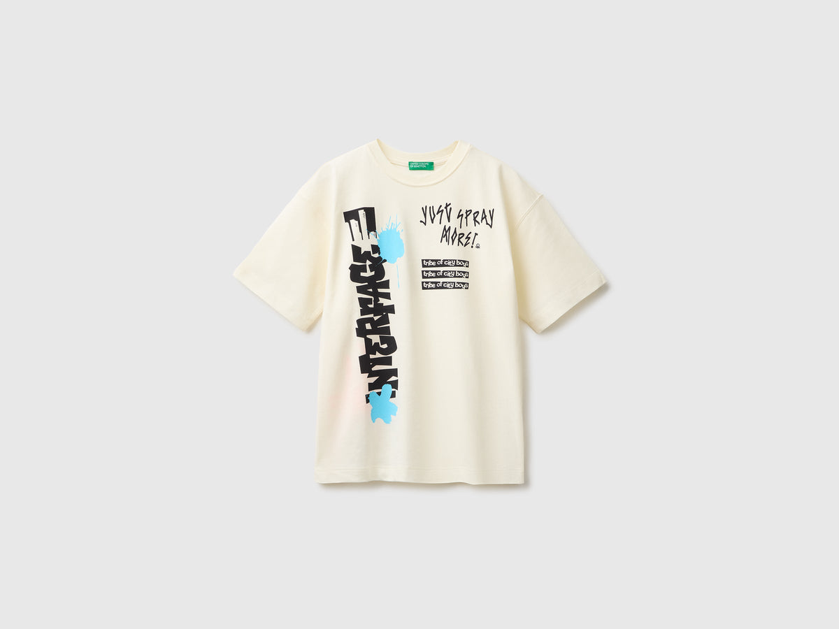 T-shirt con stampa fronte e retro