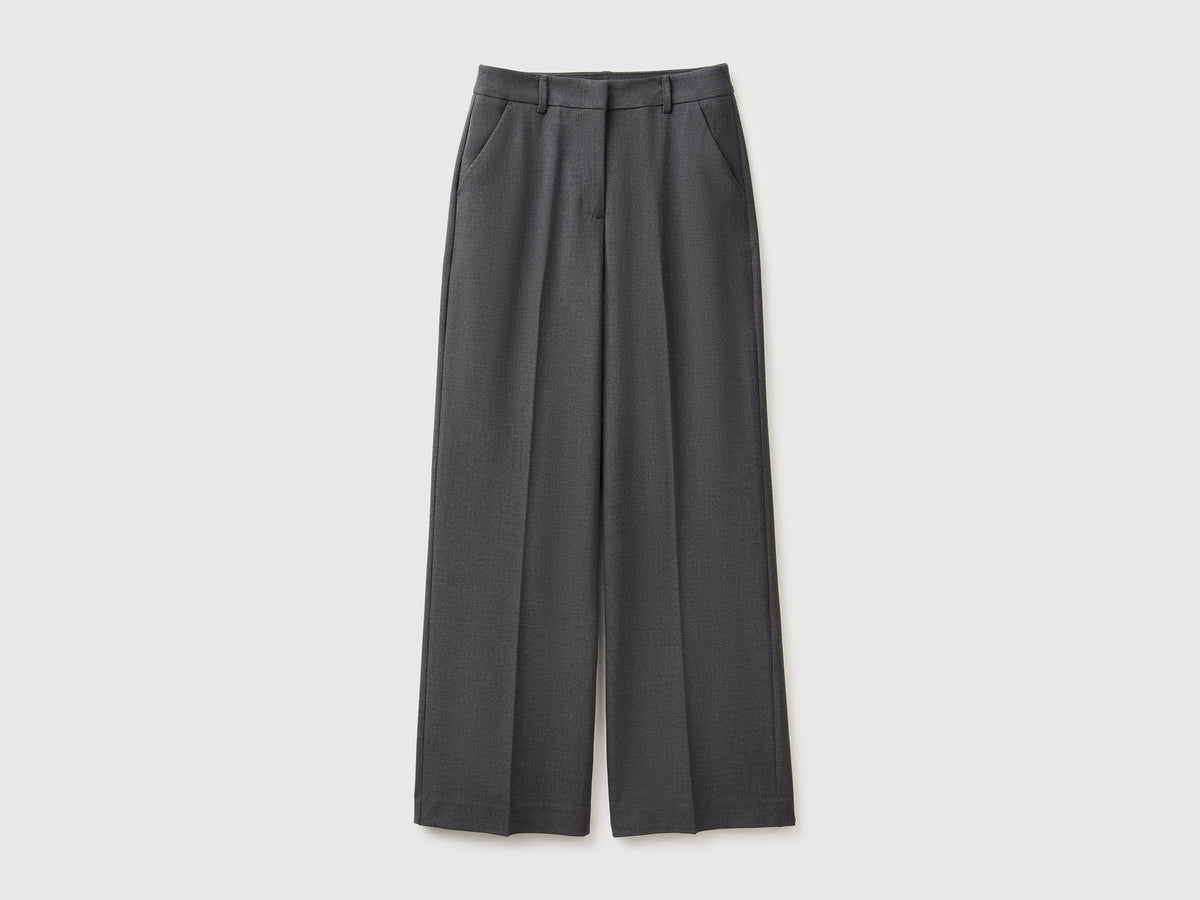 Pantaloni ampi in misto viscosa stretch