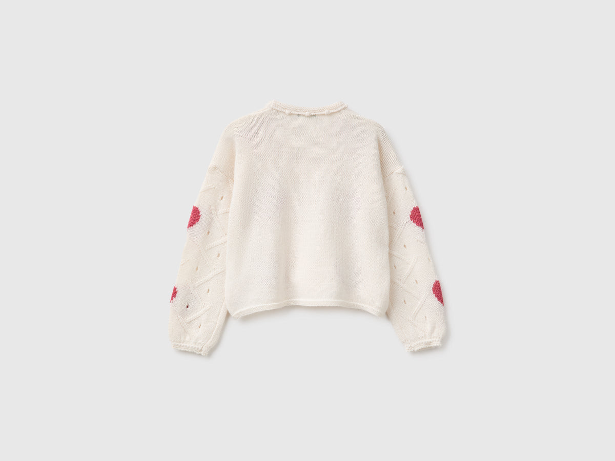 Maglia con intarsio cuori