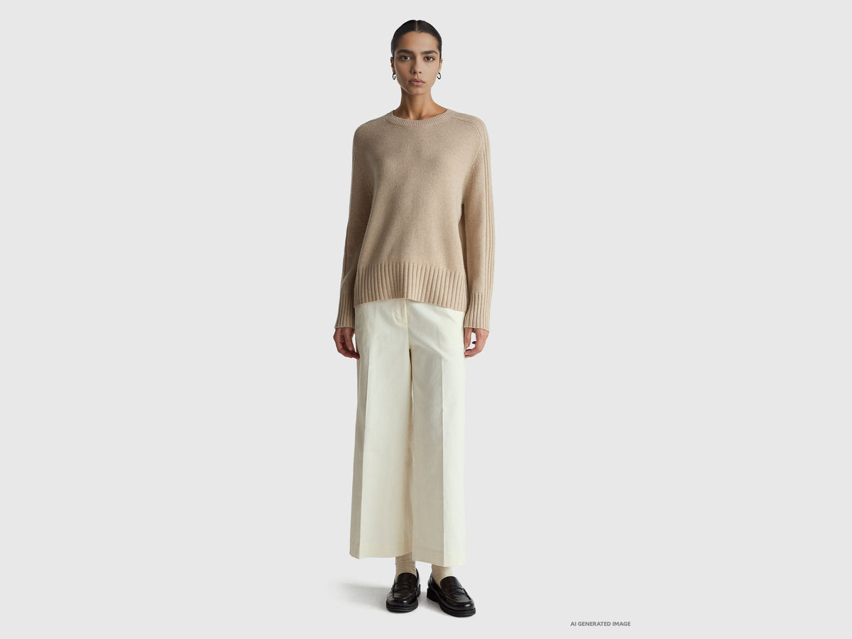 Maglia ampia in puro cashmere