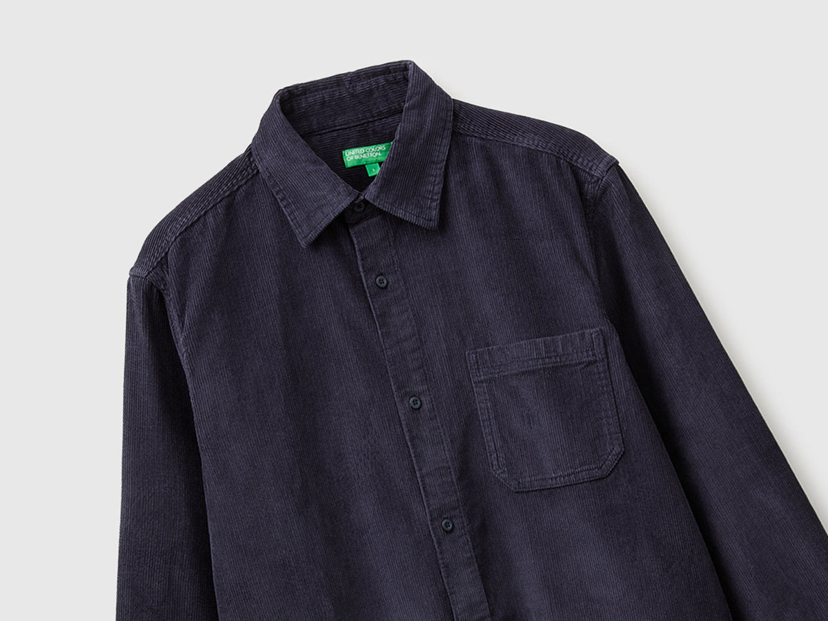 Camicia regular fit in velluto