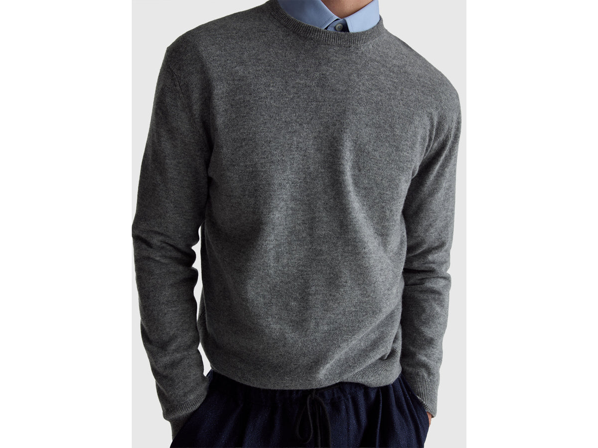 Maglia grigia in pura lana Merino