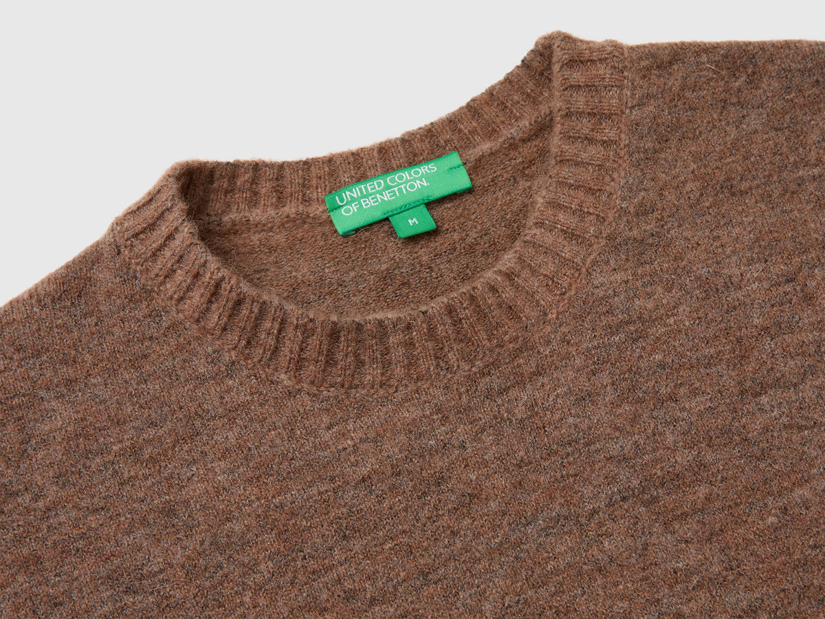 Maglia girocollo in misto alpaca