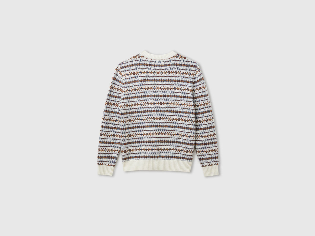 Maglione jacquard in misto lana