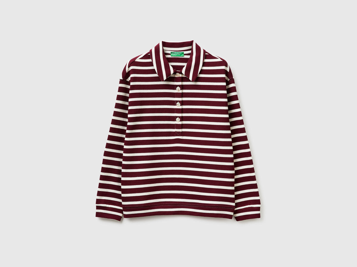 Polo in felpa a righe
