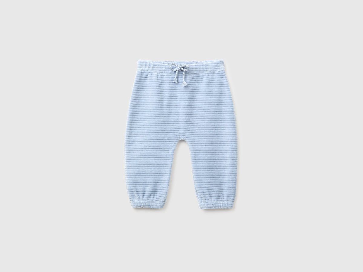 Pantaloni in ciniglia con ricamo dietro