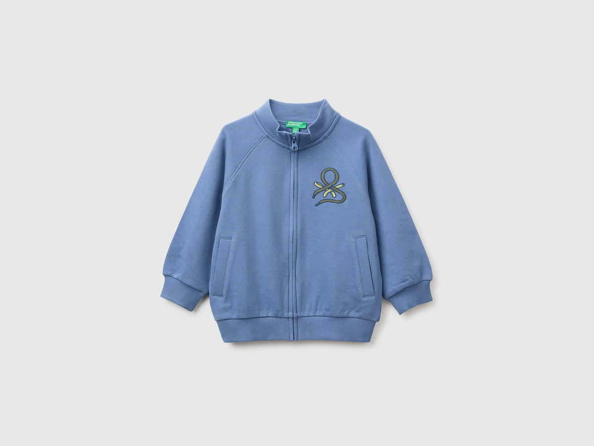Felpa con zip e logo