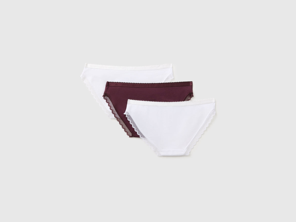 Tre slip in cotone e modal