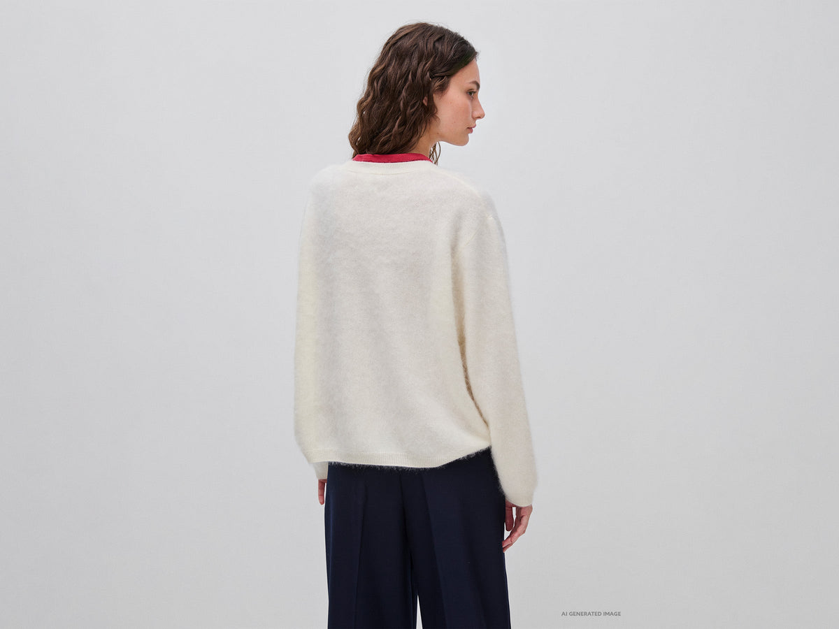 Maglia over in lana, cashmere e seta