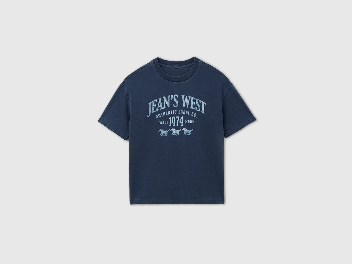 T-shirt lavaggio vintage con stampa western