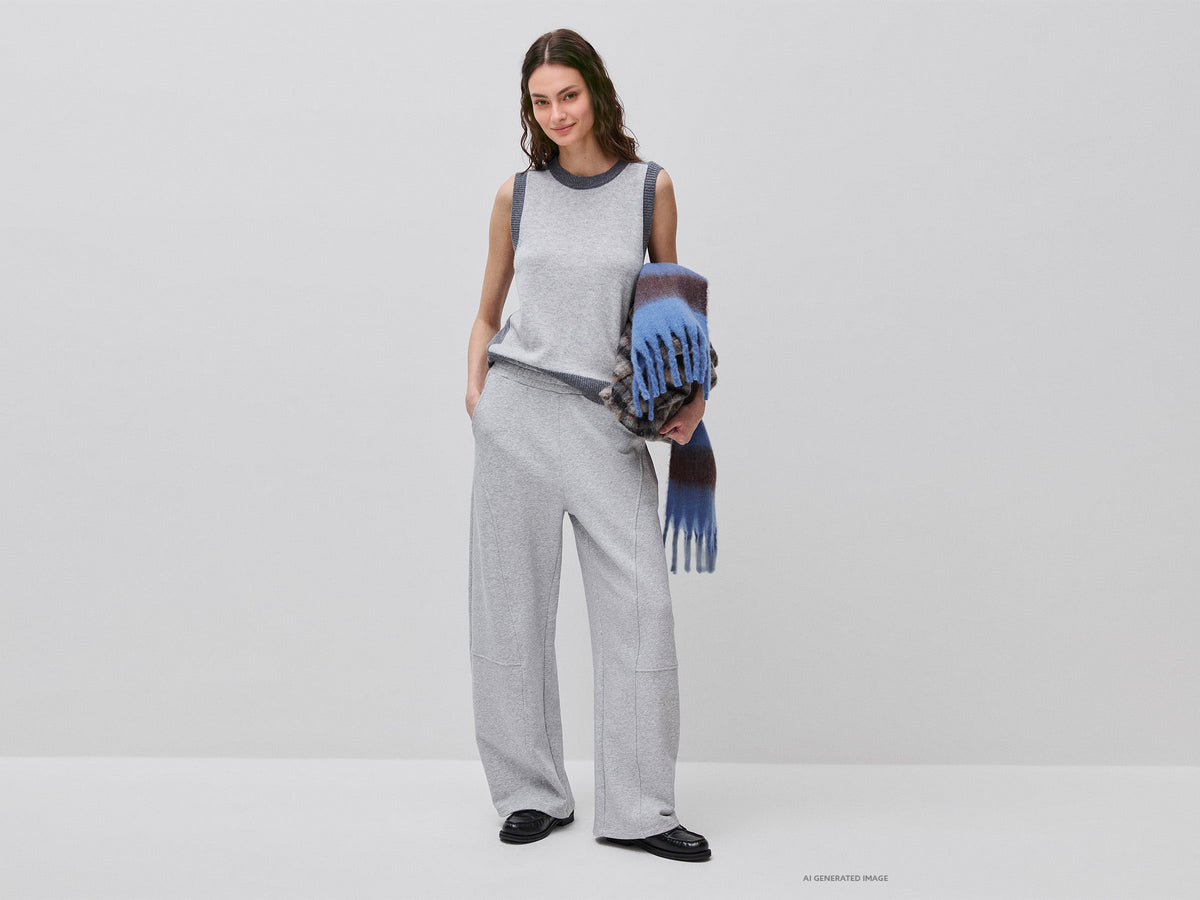 Gilet in maglia color block 100% lana