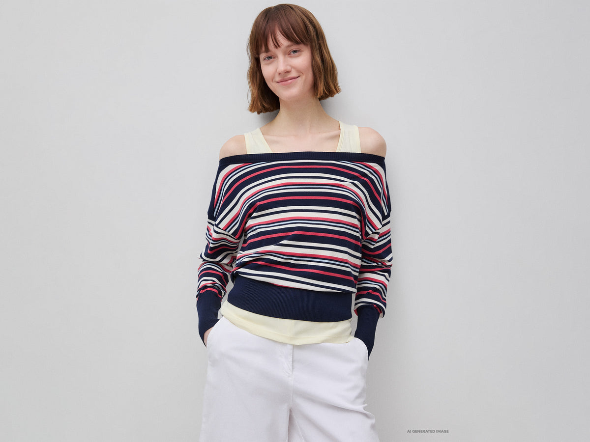 Maglia a righe scollo a barchetta