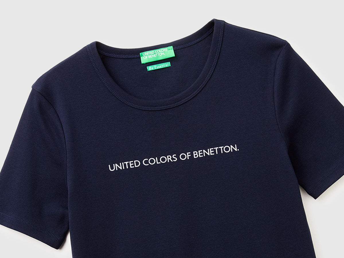 T-shirt manica corta con logo glitter