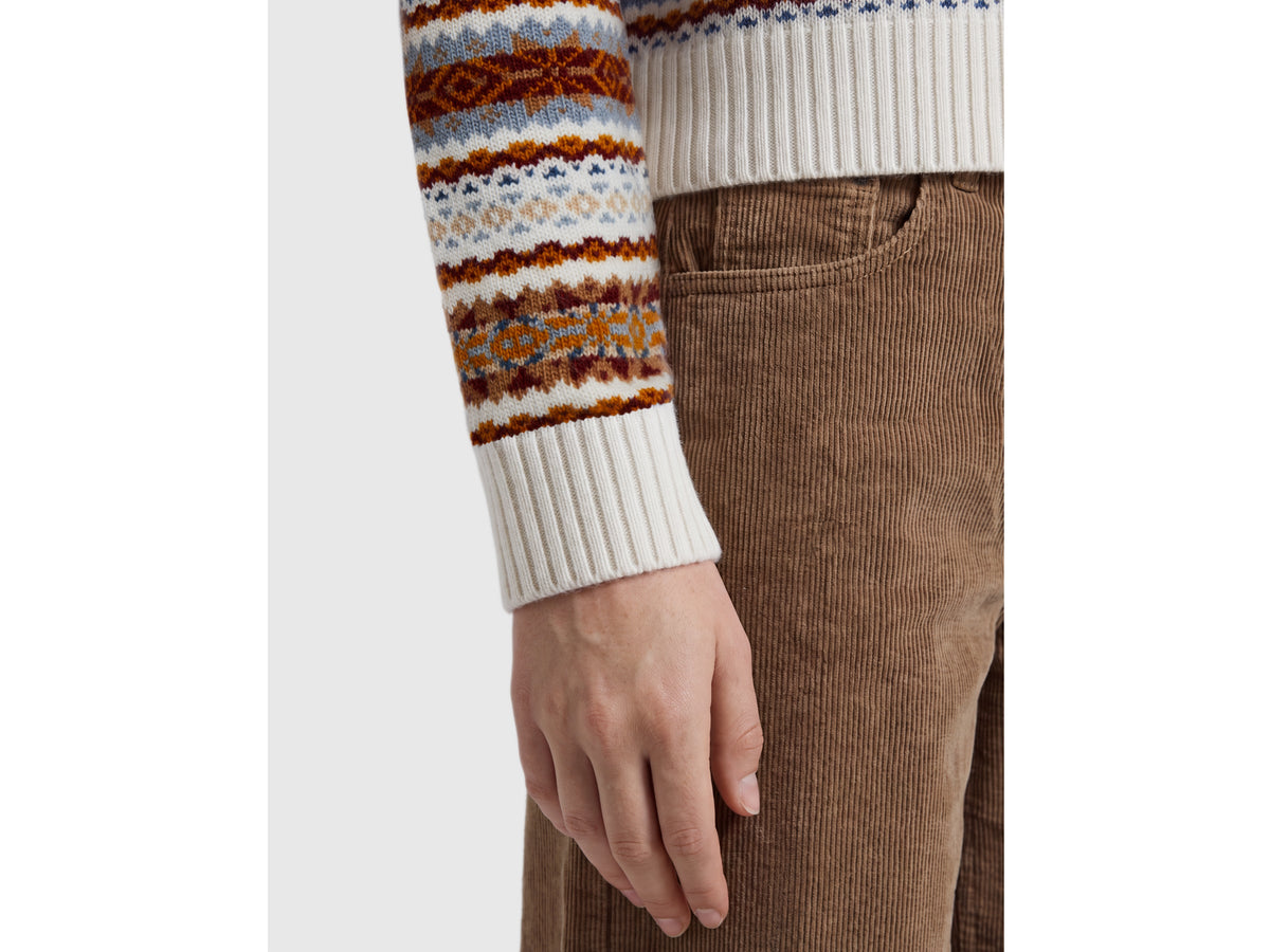 Cardigan jacquard in misto lana