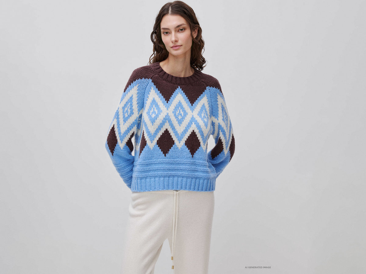 Maglia jacquard fantasia nordica