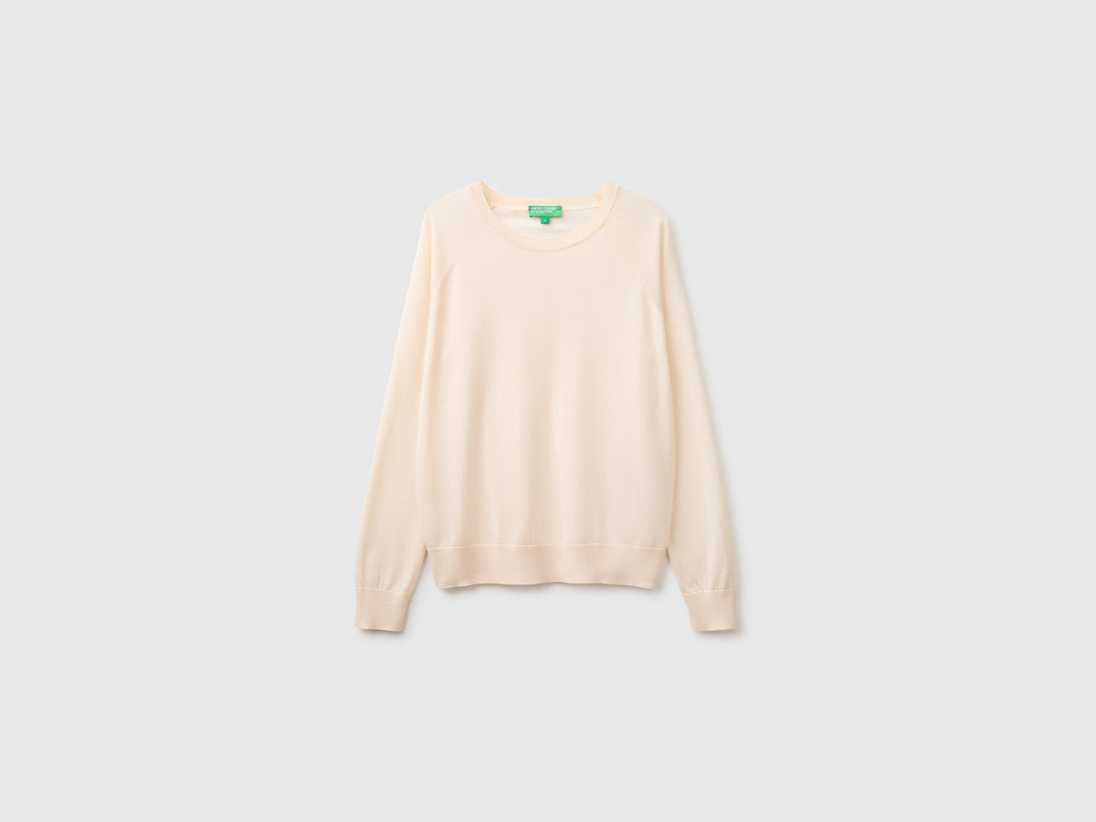 Maglia girocollo in misto seta
