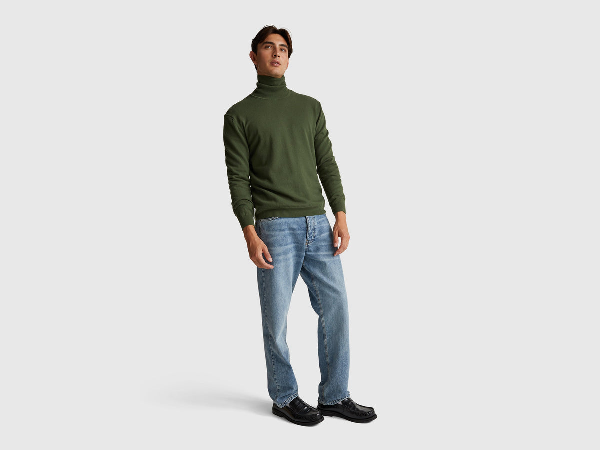 Dolcevita verde oliva in pura lana Merino