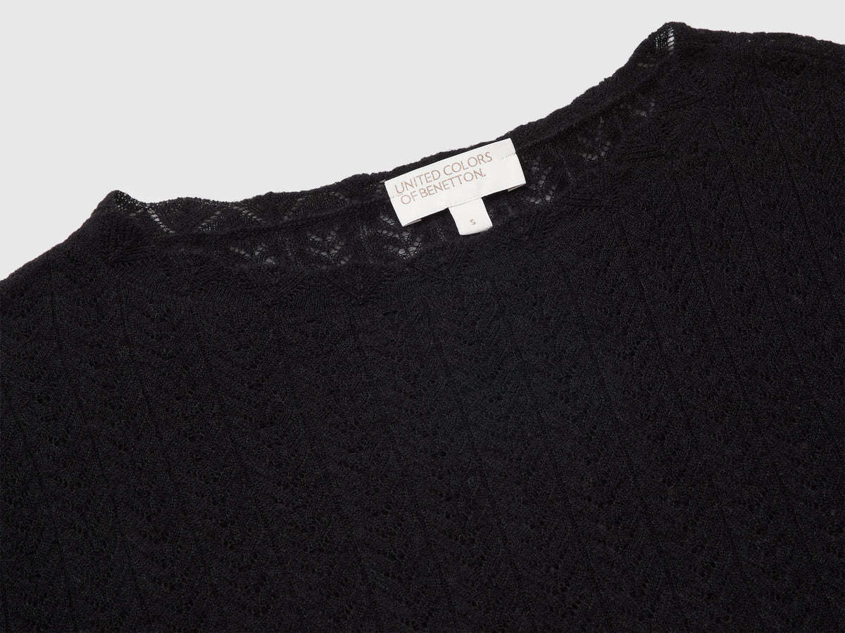 Maglia traforata in misto lana ultralight