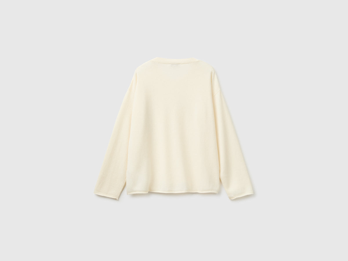Maglia girocollo in misto lana e cashmere