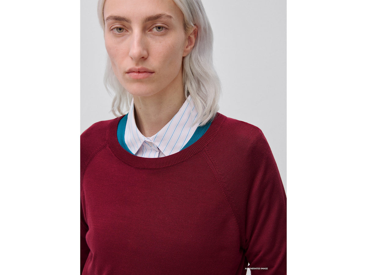 Maglia girocollo in misto seta