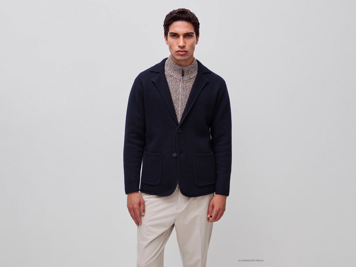 Blazer 100% lana cotta