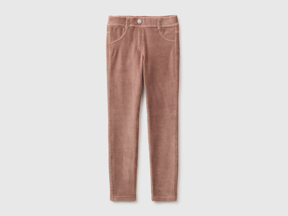 Pantaloni super skinny in ciniglia