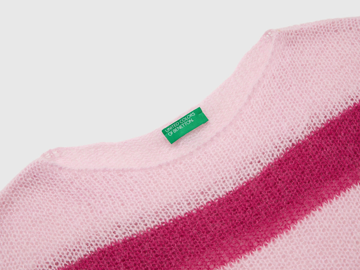 Maglia in misto mohair a righe bicolor boxy fit