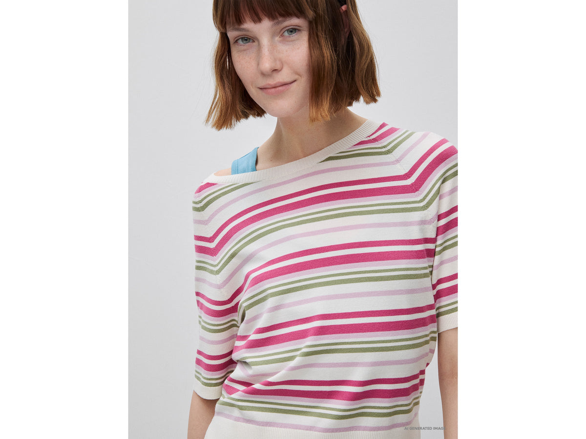 Maglia manica corta a righe