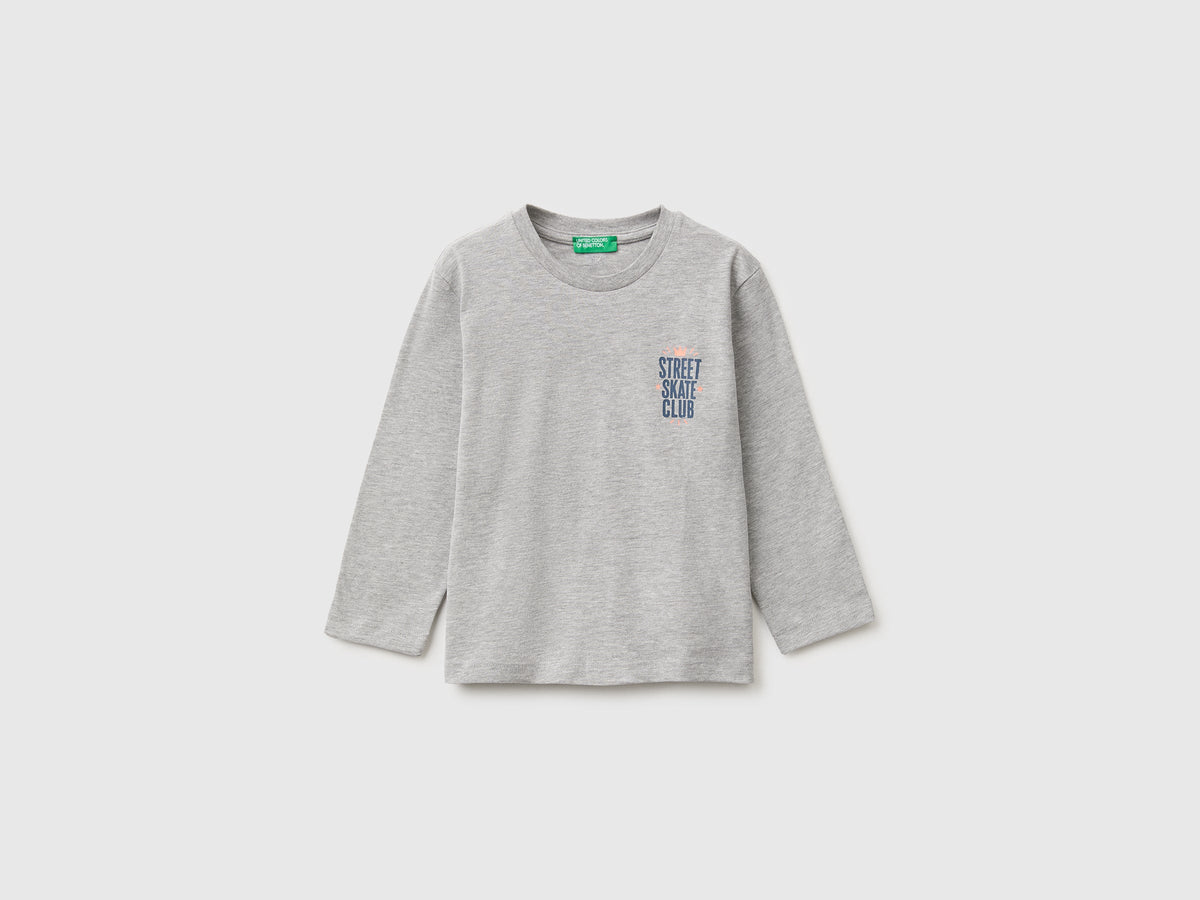 T-shirt con stampa in misto cotone bio
