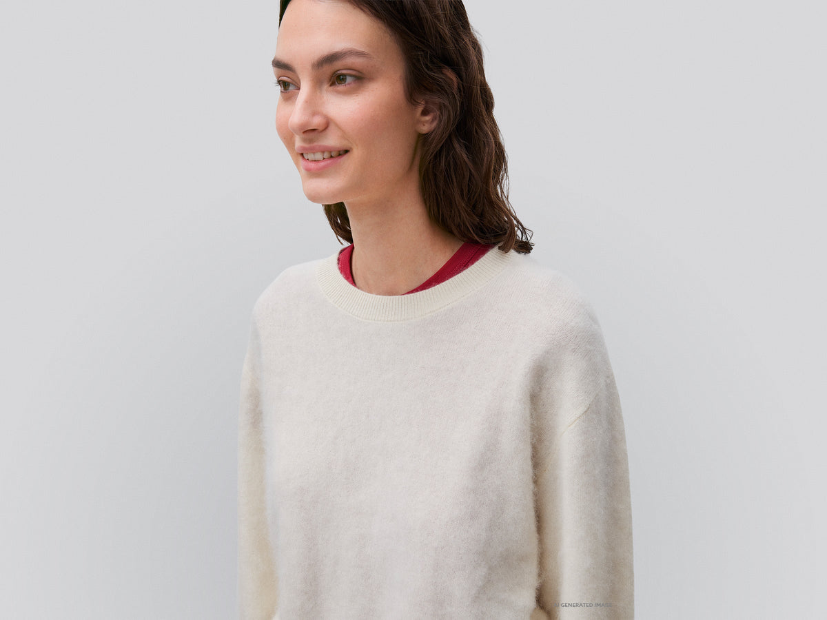 Maglia over in lana, cashmere e seta