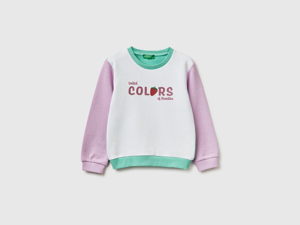 Felpa con stampa logo glitter