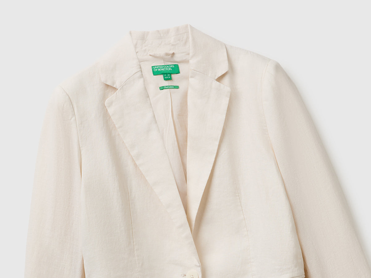 Blazer monopetto in puro lino