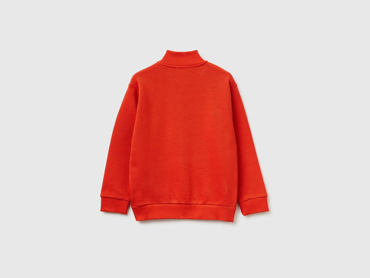Felpa con zip in cotone bio