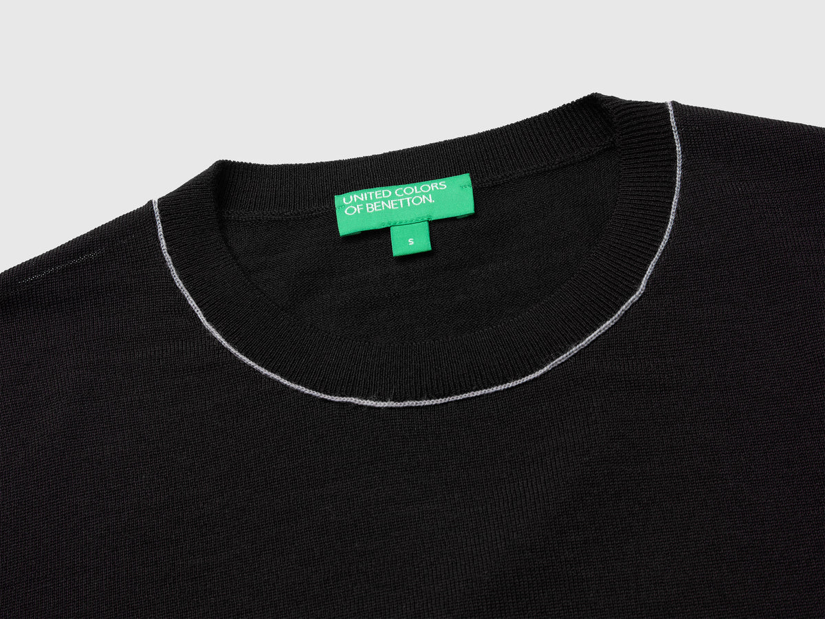 Maglia manica corta in pura lana Merino