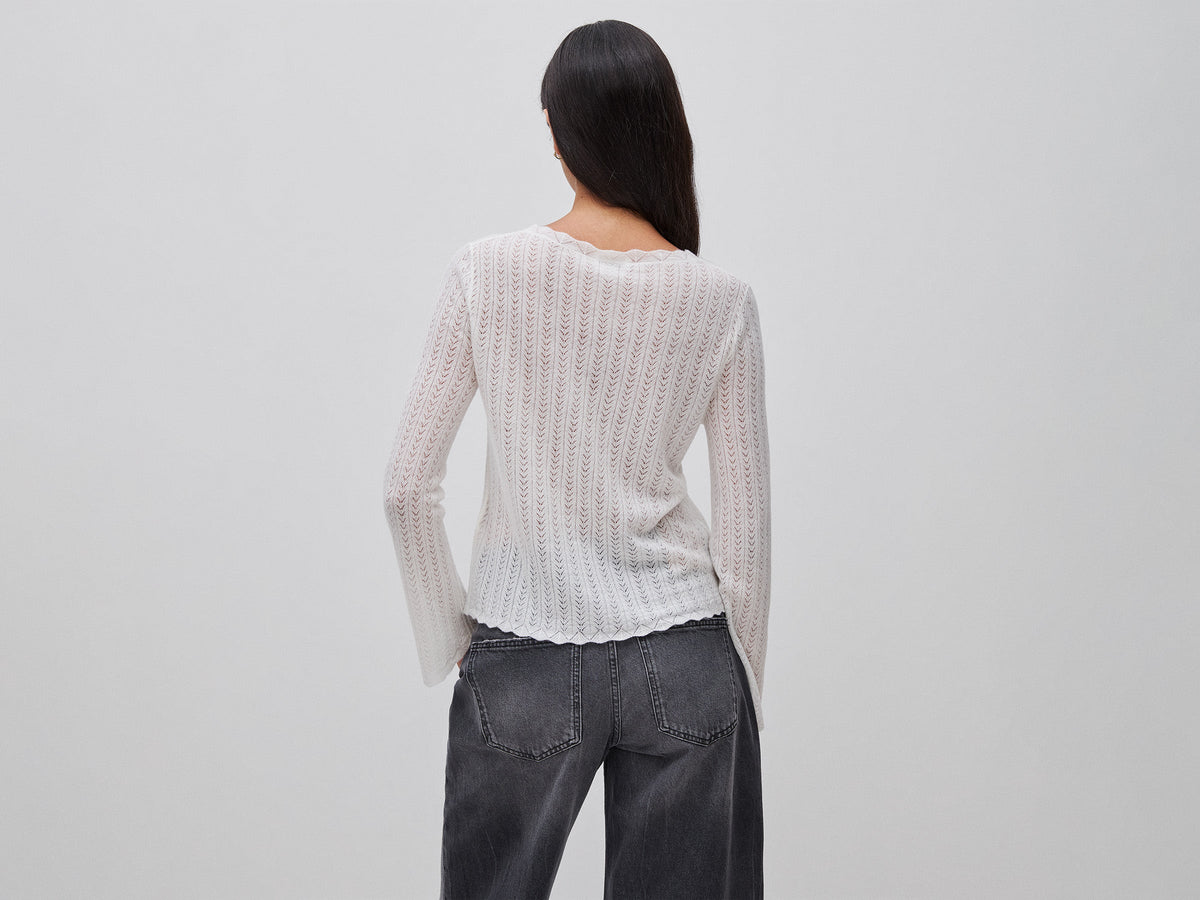 Maglia traforata in misto lana ultralight