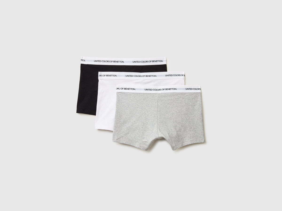Set tre boxer in cotone bio stretch