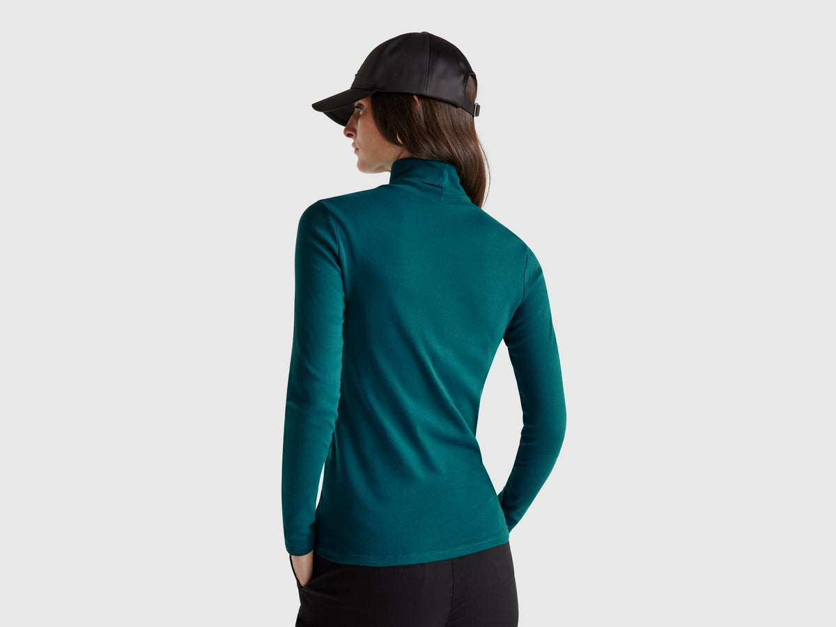 T-shirt a manica lunga con collo alto