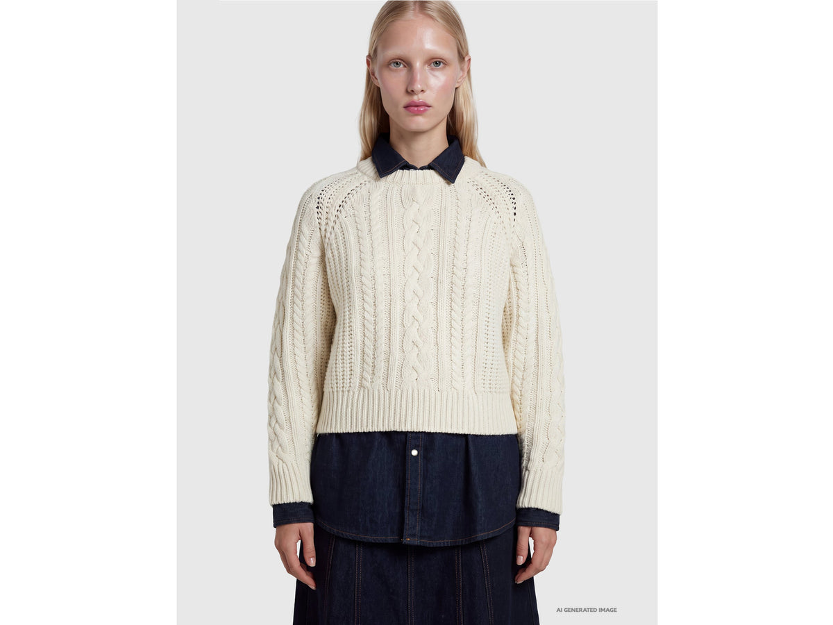 Maglia a trecce 100% lana