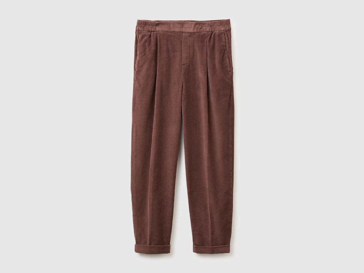Chino in velluto con vita elasticizzata