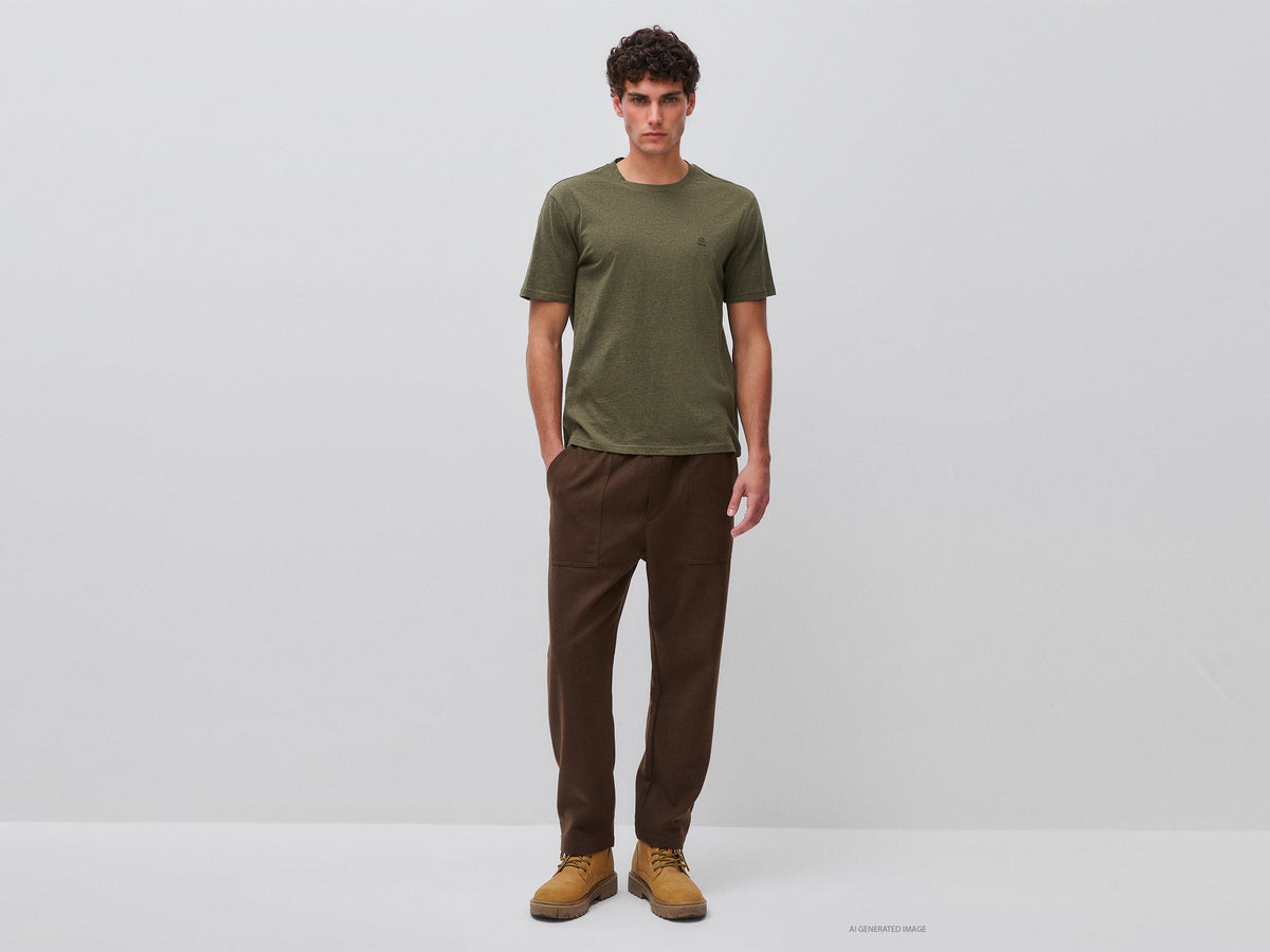 Joggers cropped in misto lana