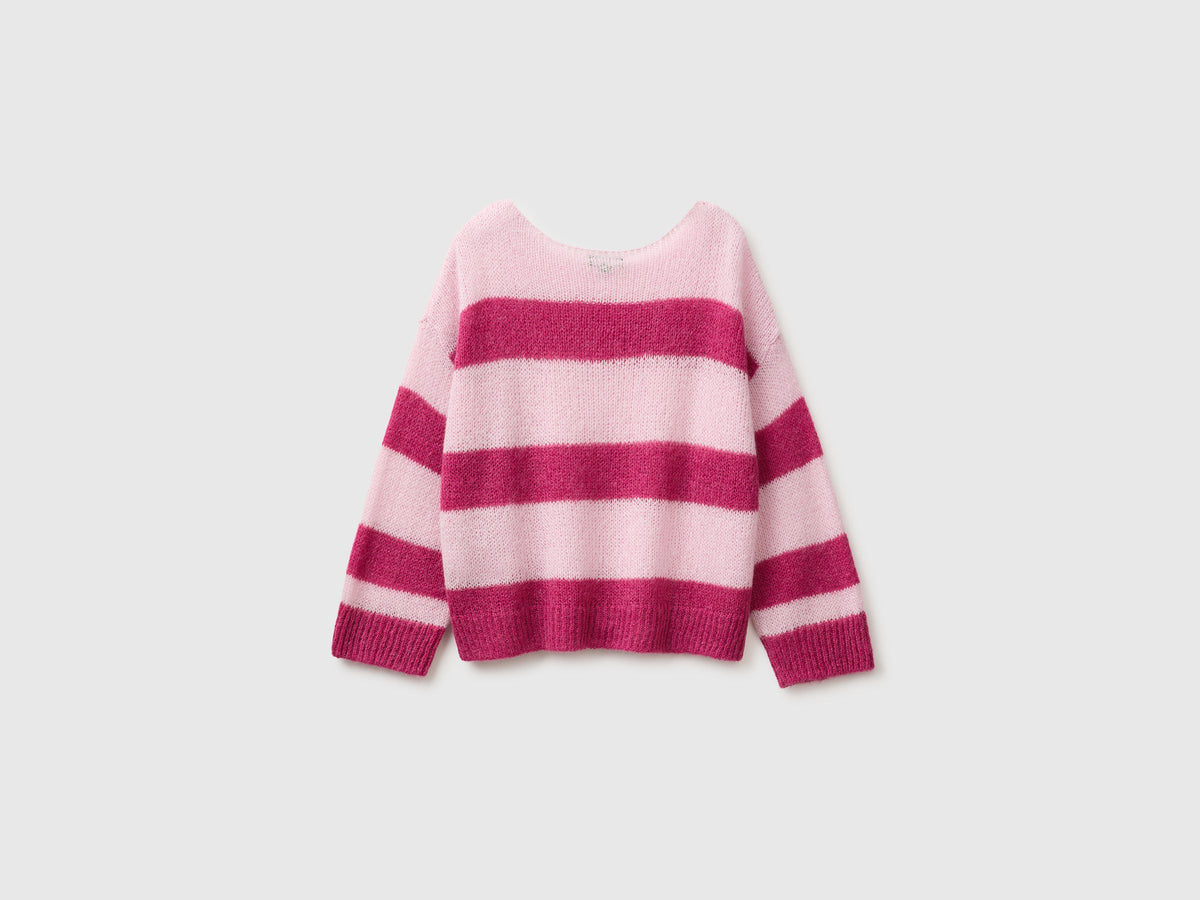 Maglia in misto mohair a righe bicolor boxy fit