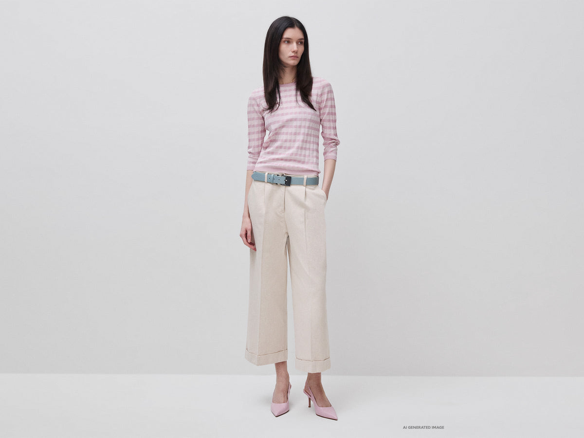 Maglia slim fit a righe