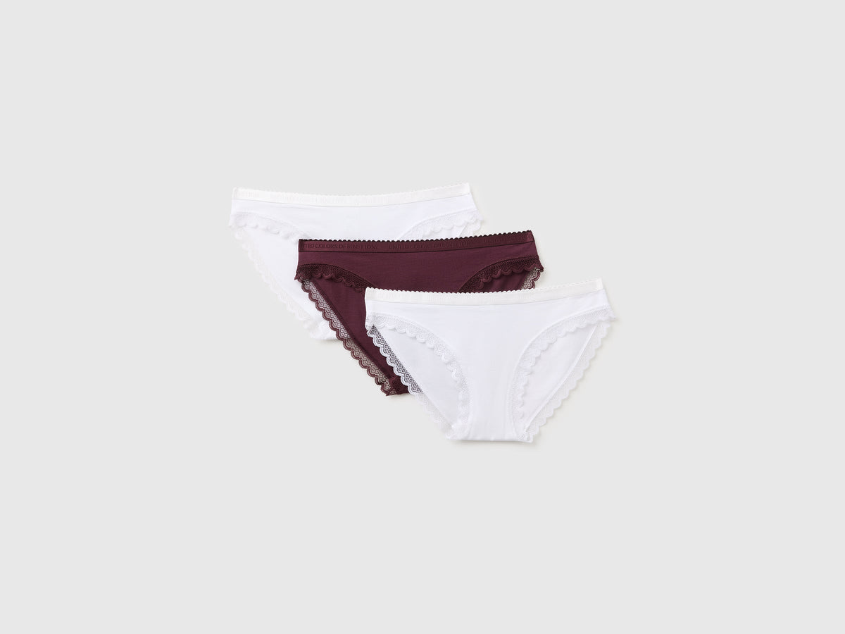 Tre slip in cotone e modal